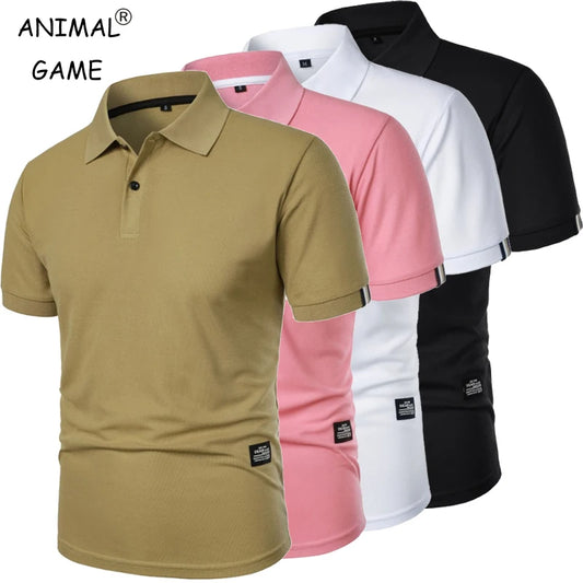 Neu Einfarbig Polo Shirt 2025 - Männer Kurz Ärmel Knopf T-Shirts Kragen - Leichtgewicht Streetwear Sport Casual Tops