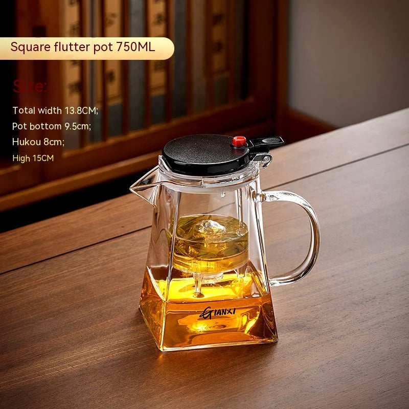 GIANXI Glass Teapot And Pot Household Tea Set Teapot Heat-resistant Tea Water Separation Filter Flower Teapot Glass Teapot