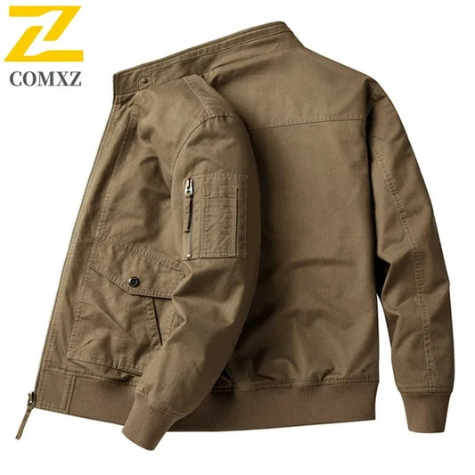 Fujian Safari Baumwolljacke Mehrere Taschen - Stehkragen