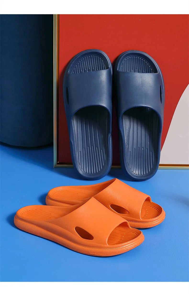 New Soft EVA Slippers Couples Home Slipper Outdoor Beach Summer Sandals Bath Men Flip Flops Non-Slip Women Thick Sole Shoes