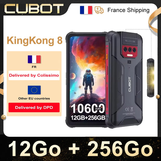 Smartphone Cubot KingKong 8 - 12GB + 256GB - baterie de 10600mAh (18W) - Android 13 - ecran HD+ - camere de 48MP + 16MP - NFC/OTG