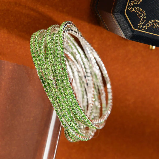 Set de 5 brățări elastice cu strasuri - 5 bucăți colorate