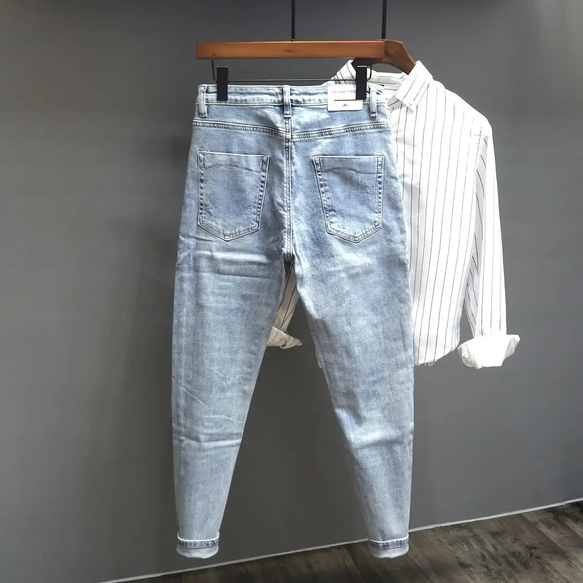 Jeans for Men Trousers Graphic Man Cowboy Pants with Pockets Cropped Korean Fashion Wide Leg Retro 2024 Trend Xs Cotton Regular