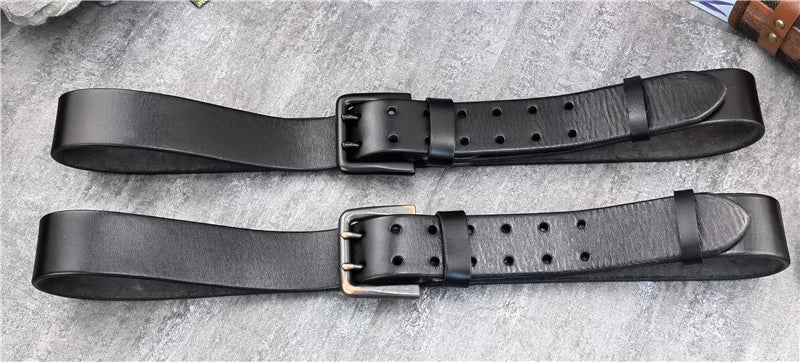 Herren Ledergürtel 2025 - Super Wide 4.2CM Luxury Thick Genuine Leather Double Buckle