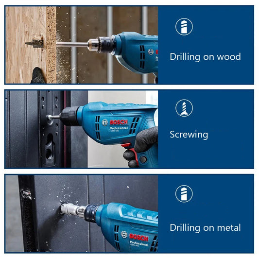 Bosch GBM 400 Bohrmaschine 400W - Elektrische Schlagbohrmaschine für Holz & Metall