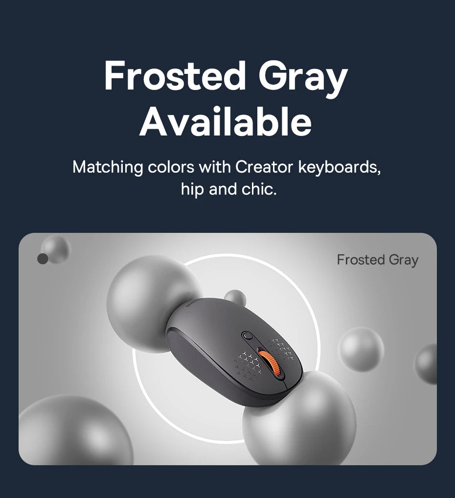 Baseus Maus 1600DPI Silent - Bluetooth/2,4GHz, kompakt