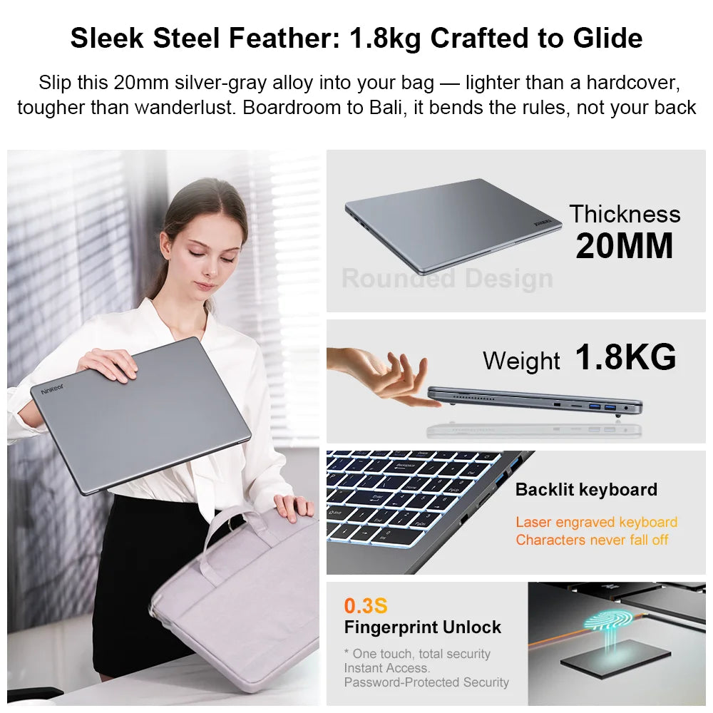 Ninkear A15 Pro Ryzen 5 - 16GB RAM, SSD de 512GB, 16 inci