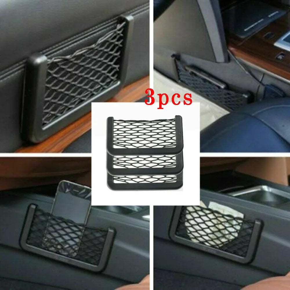 3STK Mesh Netz Tasche Universal Auto - 3er Set 30x20cm
