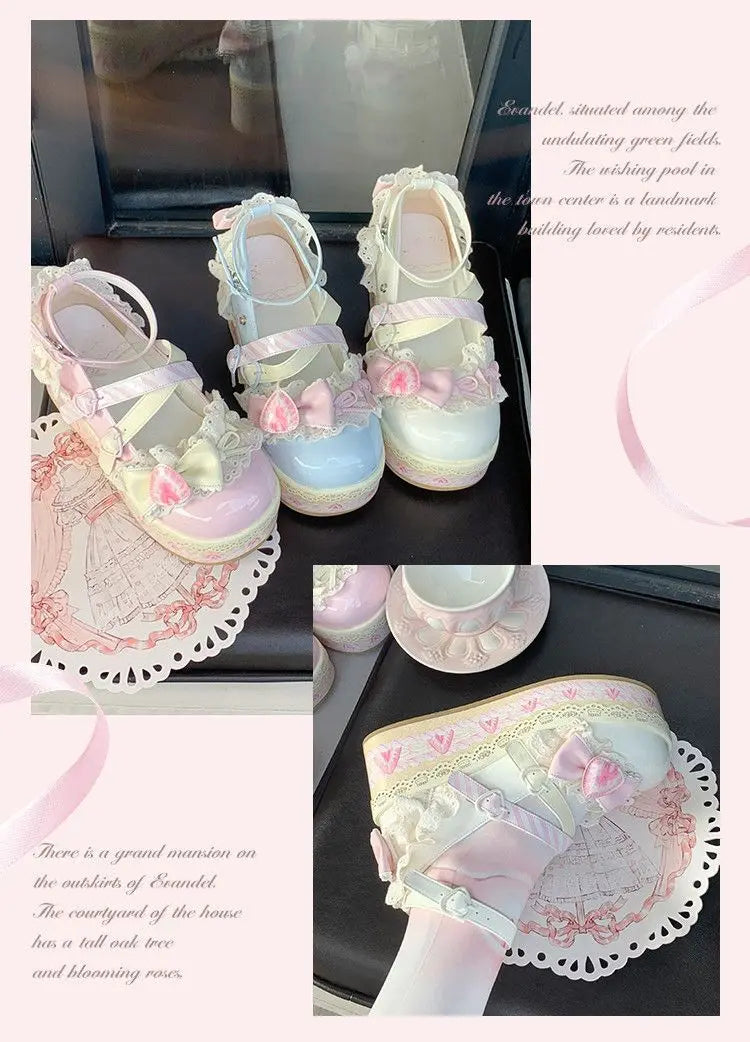 Lolita-Schuhe 2025: Thick-Sole Platform Cross-Strap - Princess Party Collection