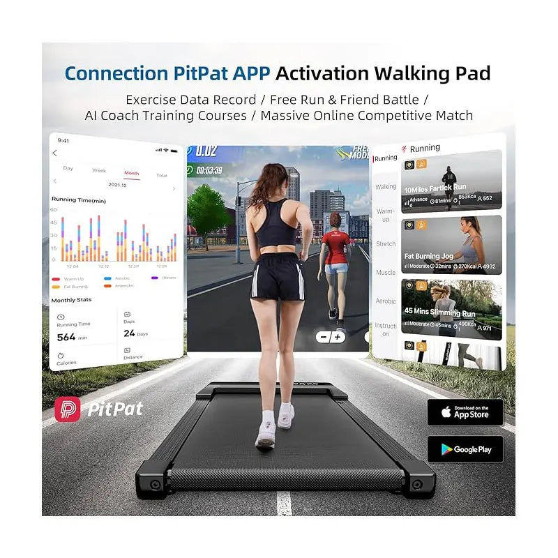 Superun Walking Pad Laufband 2.2HP - 2-in-1 Portabel Under-Desk Heimtrainer für Büro & Zuhause