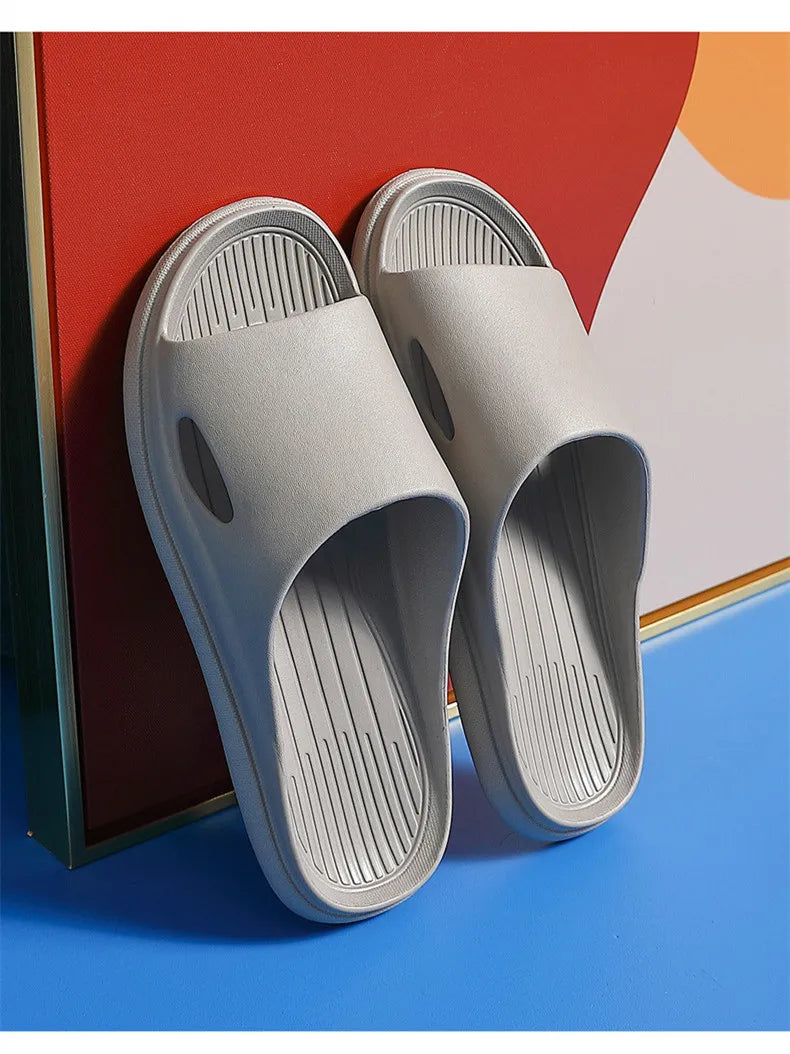 New Soft EVA Slippers Couples Home Slipper Outdoor Beach Summer Sandals Bath Men Flip Flops Non-Slip Women Thick Sole Shoes