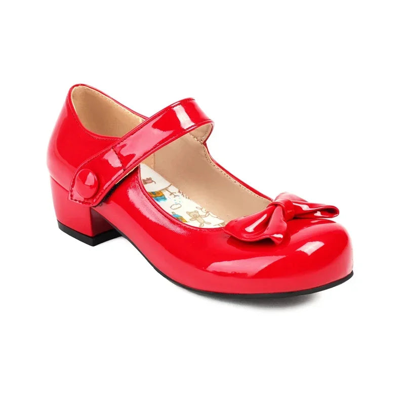 Frühling Mädchen Mary Jane Niedrige Absätze 2025 - Damen Schleife Party Platform Schuhe - Cosplay Lolita Schwarz Weiß Rot