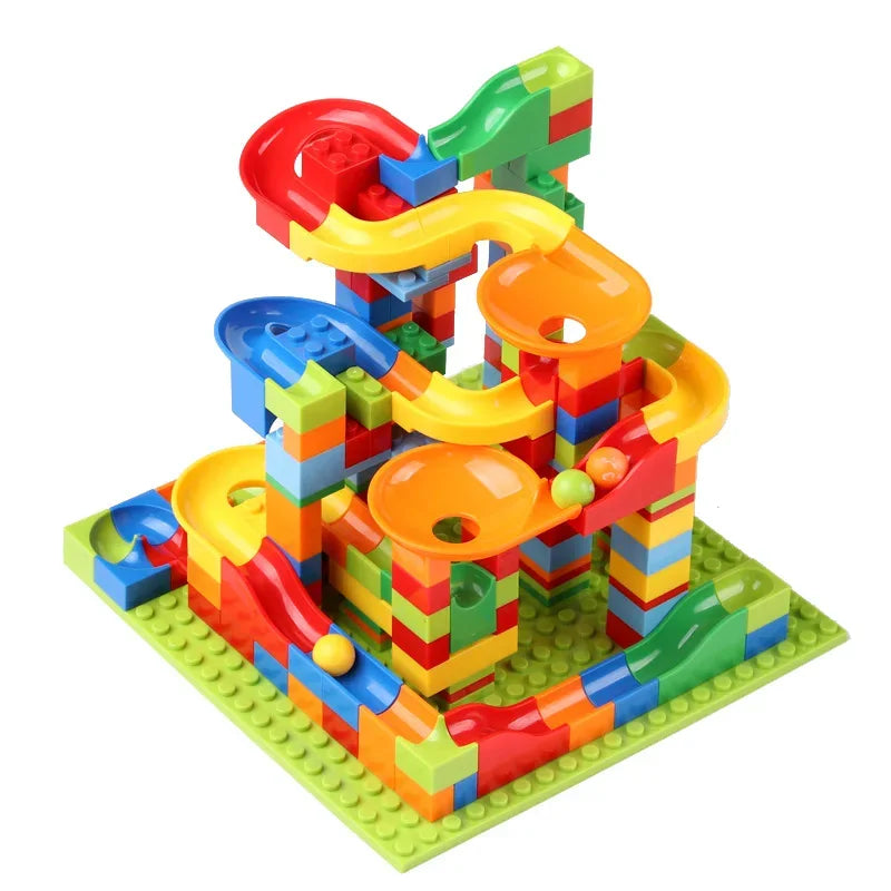 Children's slide small block block assembly particles DIY educational toy gift - Golden Bridge Store