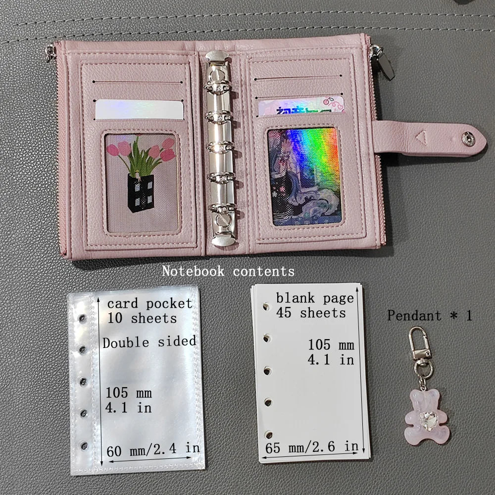 Premium Leder Notizbuch 2025 - Multifunktional Student Organizer A8 M5 Mädchen