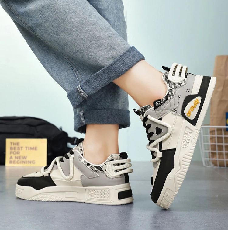 New Shoes for Men Sneakers Breathable Casual Fashionable Skateboard Shoes Male Low Top Platform Vulcanized Shoes Tenis Masculino