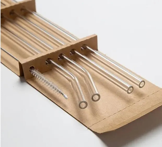 OtherChoice Glasstrohhalme Hitzebeständig - 5 Stück Spülfest