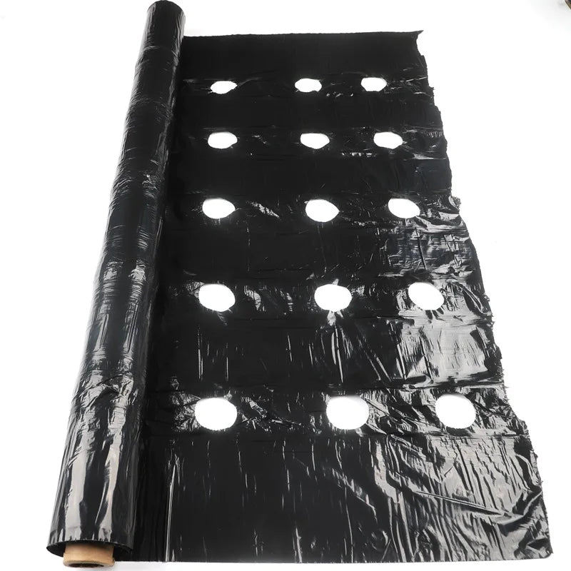 Tewango Mulchfolie Perforiert - 0,95 m 5 Löcher 15 cm Abstand