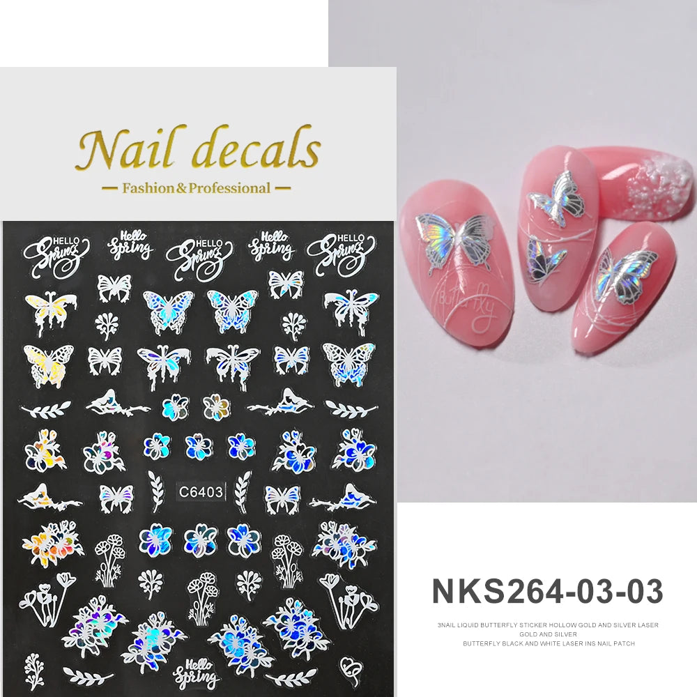 MAFANAILS NLS 3D Holografisch Schmetterling - 1St Schwarz