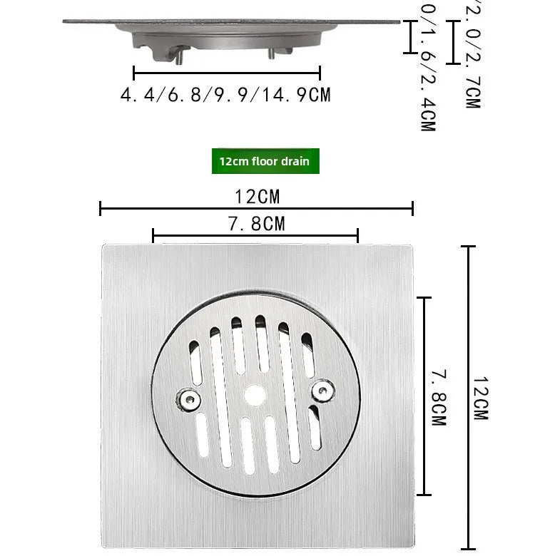 Gefängnis-Bodenablauf Edelstahl Abweisend - Ø10cm,110R
