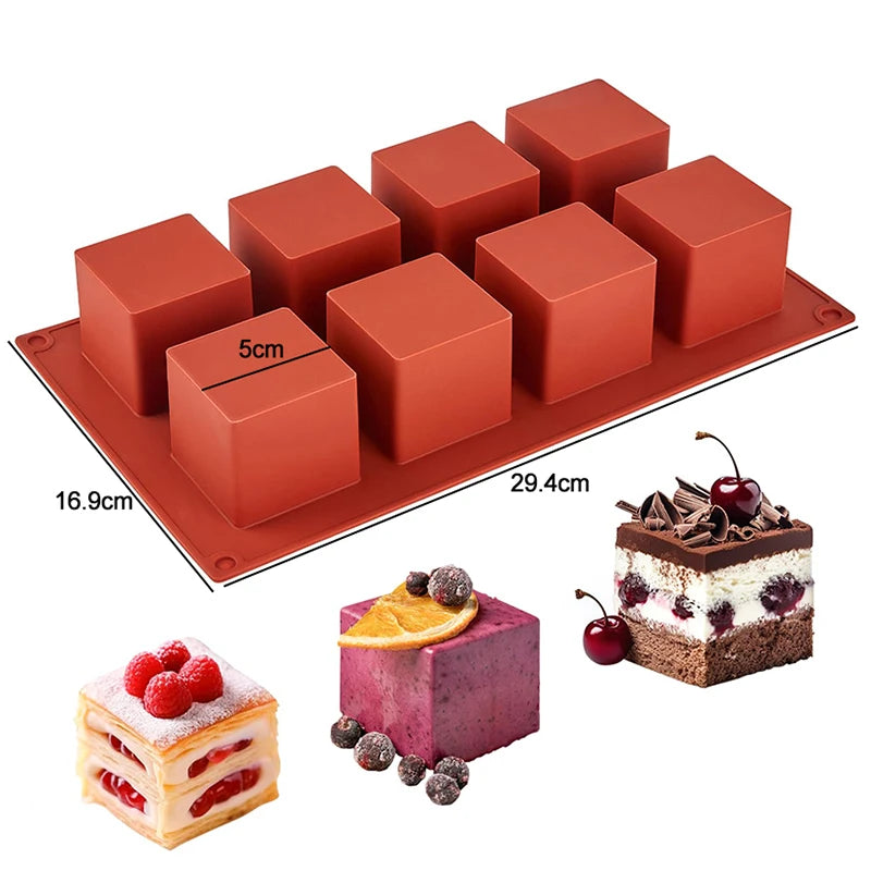 Silicone Pastry Mold 3D French Dessert Mousse Cake Baking Pan Chocolate Candles Soap Fondant Molds DIY Cake Decoration Tools