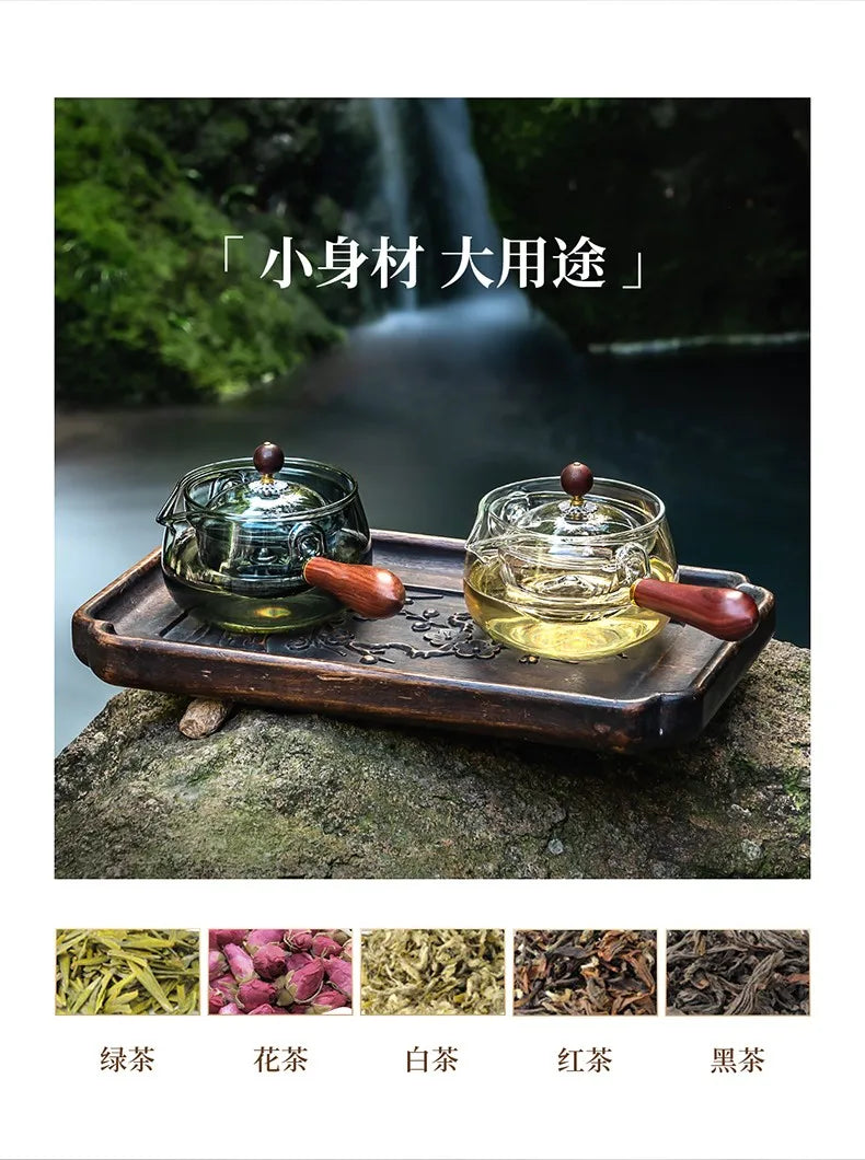 Glas-Teekanne 2025: Heat-Resistant Rotating-Leisure - Tea Set Collection