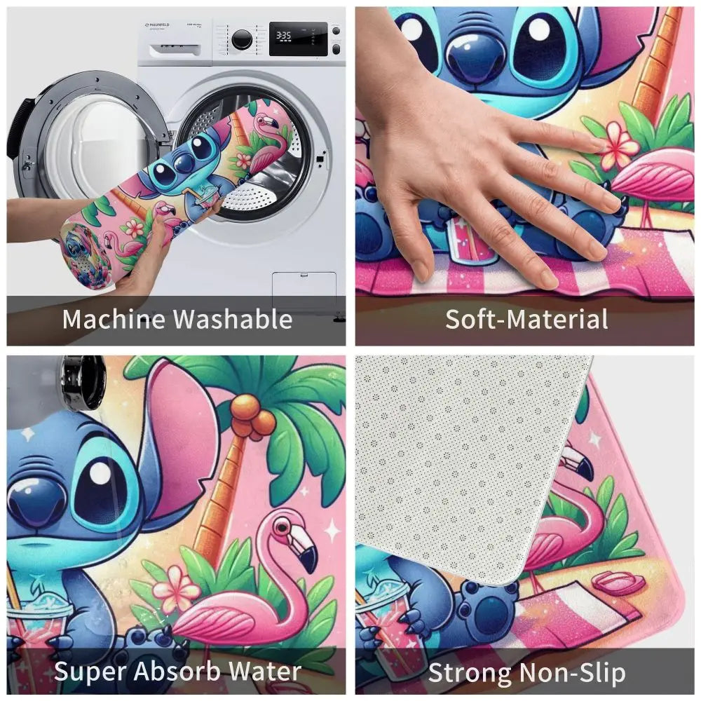Custom Cartoon Stitch Floor Door Kitchen Bathroom Mat Anti-Slip Outdoor Doormat Bedroom Balcony Entrance Rug Carpet Footpad
