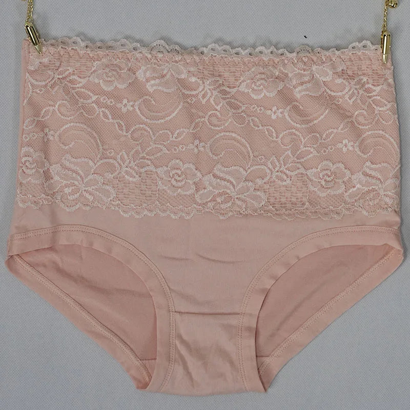 Yueyun NNK826 Dantelă - Set de 4 chiloți din poliester și spandex, talie înaltă