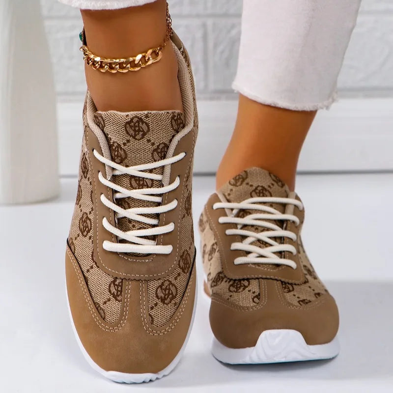 New Sneakers Women Flat Casual Sneaker Spring Fashion Versatile Lace Up Walking Women Shoes Zapatos De Mujer