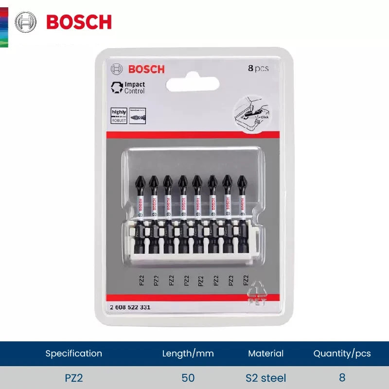 Bosch Resistant Impact Bits for Screwdriver Drill Accessories S2 Steel Metal Drills Bit Set for Bosch GDR/GDX Series Power Tools