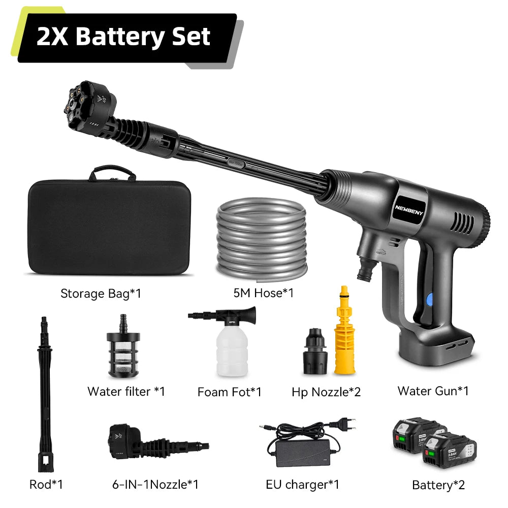 NEWBENY 200Bar Brushless Hochdruck-Wasserpistole 3500W Akku-Elektrosprühgerät Gartentool Für Makita 18V Batterie