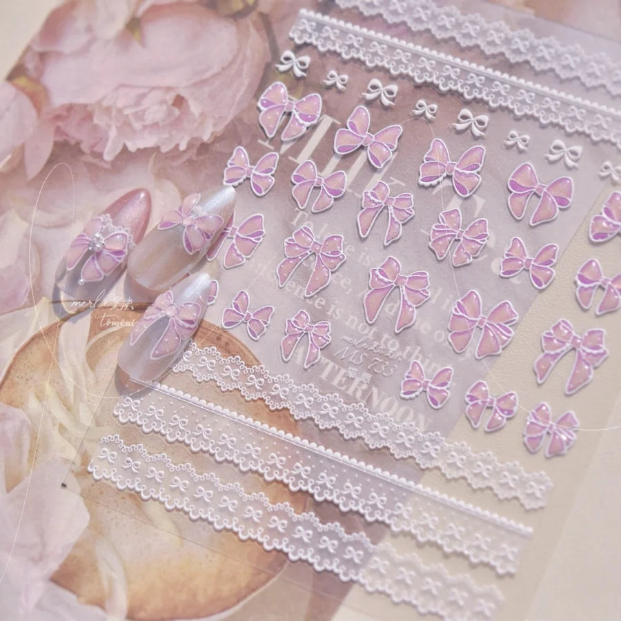 Autocolante pentru unghii RhstoeChoice 5D cu margine aurie - inimă, lună, stea