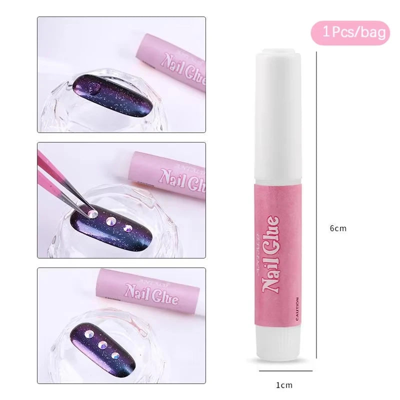 Lipici de unghii cu uscare rapidă pentru unghii false acrilice, decorare cu stras 3D, lipici profesional pentru extensii de manichiură, instrumente adezive