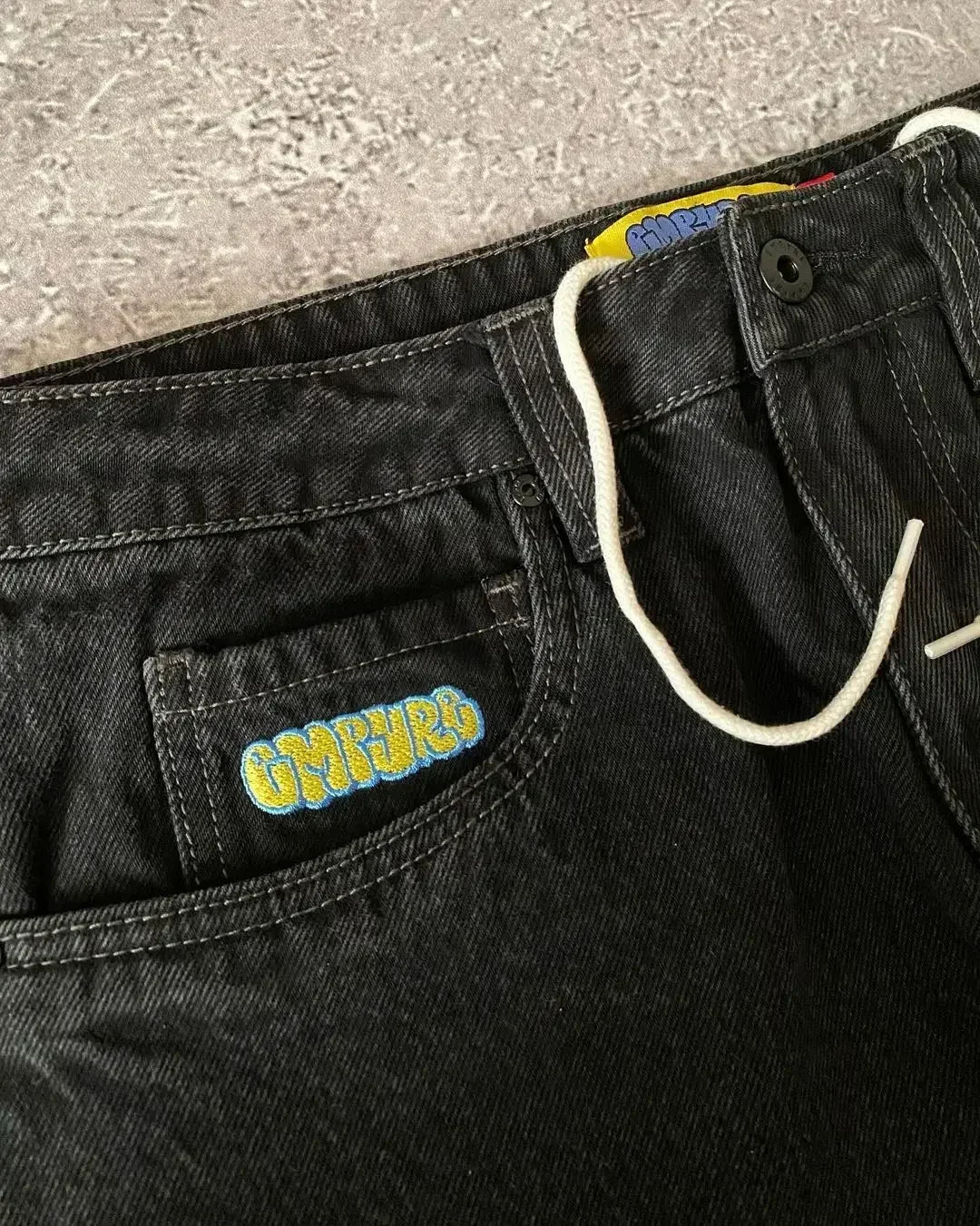 Jeans Y2k Pants Black Jeans Wide Leg Men Retro Loose Fashion Trendy Pants Hip-Hop Streetwear Y2k American Street Casual Jeans