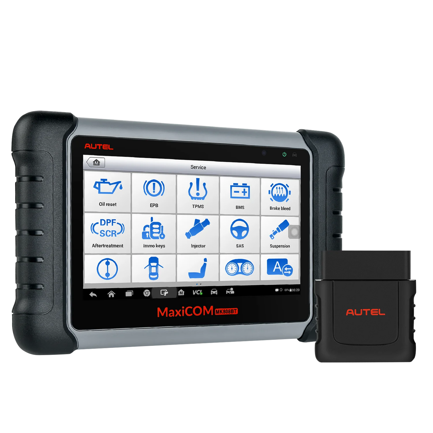 Autel MaxiCOM MK808BT Pro OBD2 Scanner Instrument de diagnosticare auto Cititor de coduri cu test activ, diagnosticare completă a sistemului, peste 28 de servicii