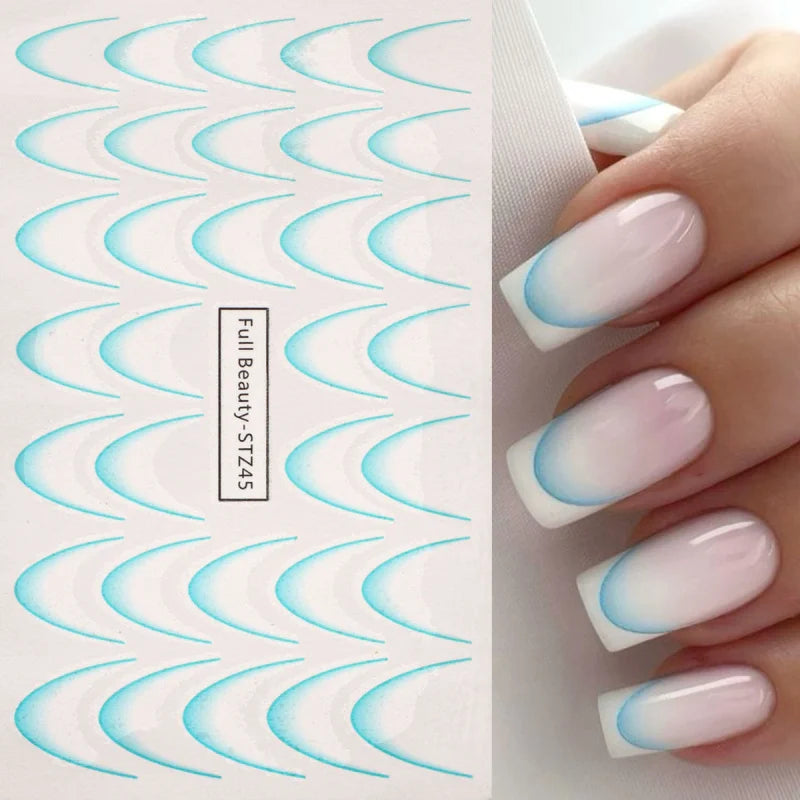 Choice FB-STZ40 Ombre French Nagelsticker - 8 Stück 6.3x10cm