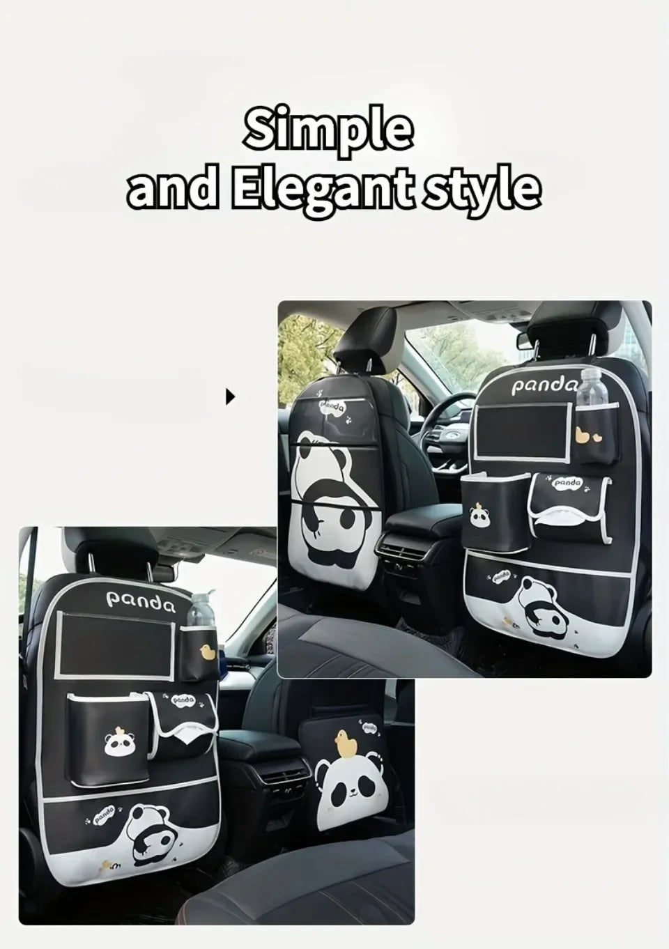 Organizator auto 2025: Geantă de depozitare pentru spătarul scaunului auto, pernă anti-șoc pentru copii - Organizator suspendat pentru spătarul scaunului cu desene animate, impermeabil, durabil, colecție de depozitare auto