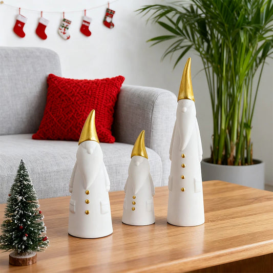 MINISO Nordischer Stil Weihnachtsmann Set - Größe Klein, Harz, 4 Stück