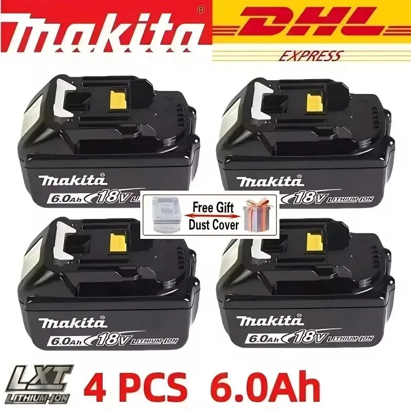 Makita Original 18V 6.0Ah Li-ion Battery Rechargeable for BL1860 BL1850 BL1830B BL1815 - High Capacity Power Tool Battery