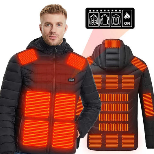 TODWARM M09 Beheizte Jacke Mit 21 Heizzonen - Kapazität Akku Hoch, Heizleistung USB, Größe M