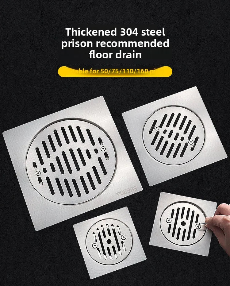Gefängnis-Bodenablauf Edelstahl Abweisend - Ø10cm,110R