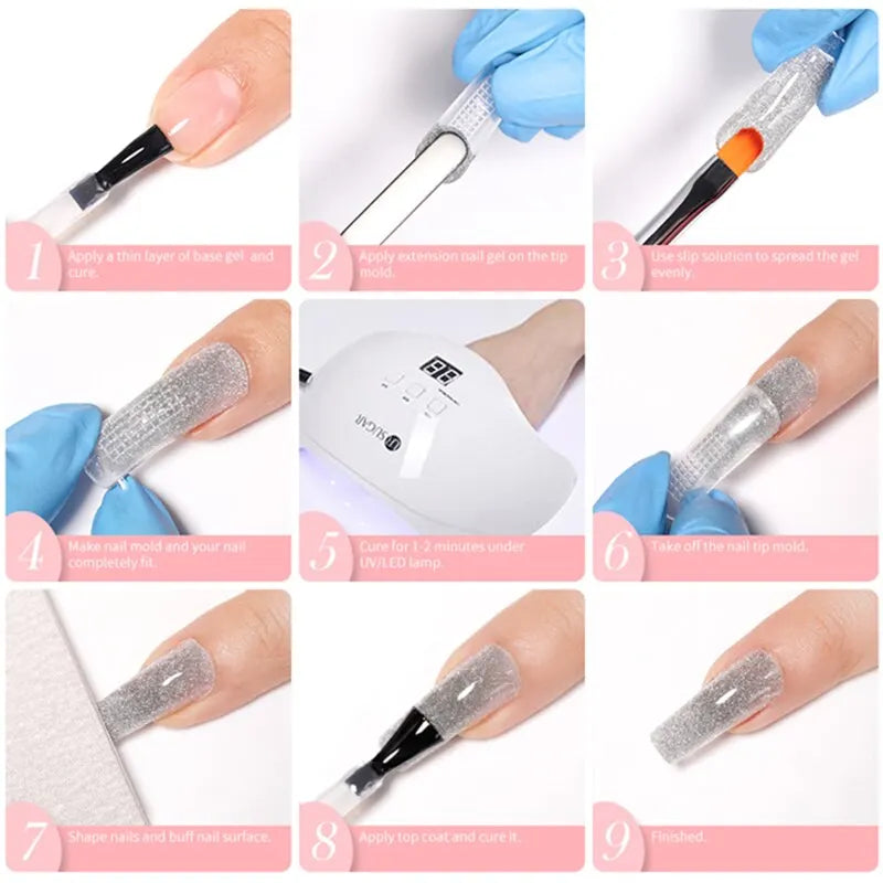 UR SUGAR 6Pcs/Set 15ml Nail Extension Gel Soak Off UV LED Acrylic Crystal White Clear Nude Gel Nail Polish UV Gel Polish