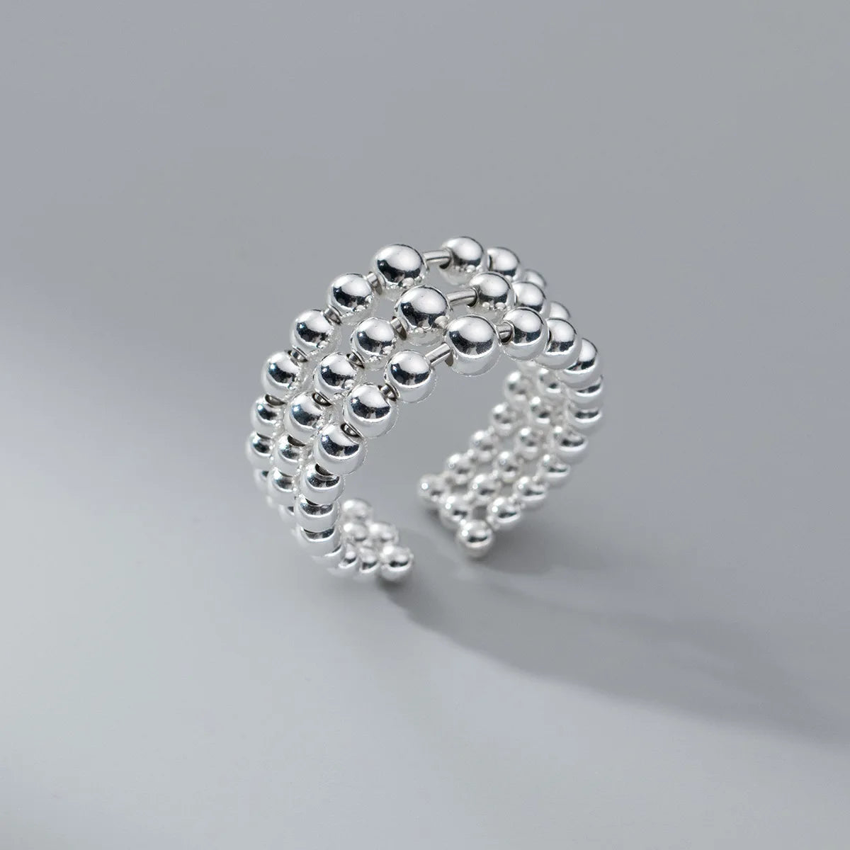 Fashion 925 Sterling Silver Three Layers Ball Rings For Women Luxury Aesthetic Jewelry Accessories Wholesale Jewellery
