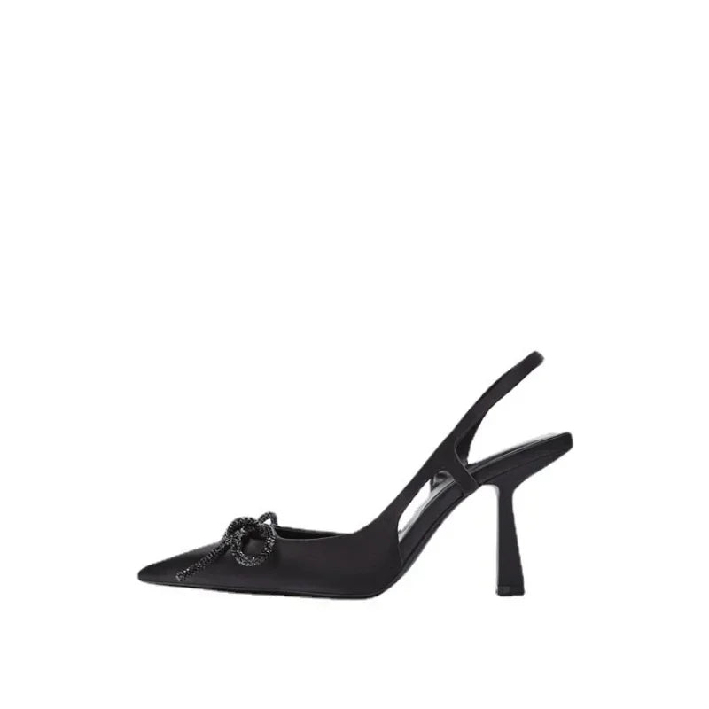 MCDV Muller Glitzer Schleife - 4 cm Absatz Spitz Slip On