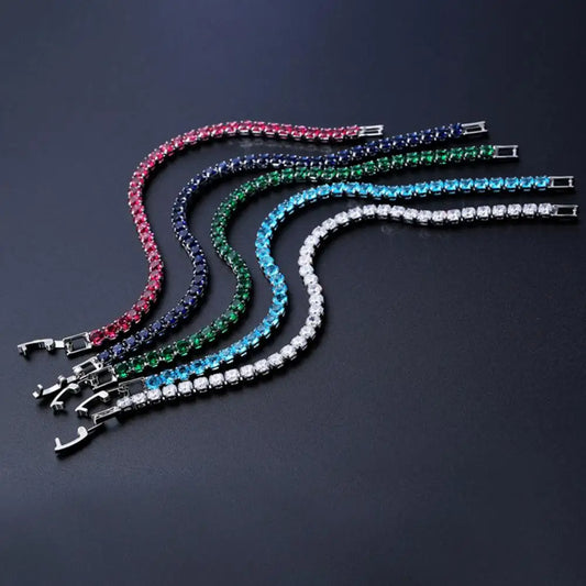 Brățară de modă cu stras delicată rafinată multicoloră strălucitoare Dress-up superbă tenis brățară femei bijuterii pentru încheietura mâinii