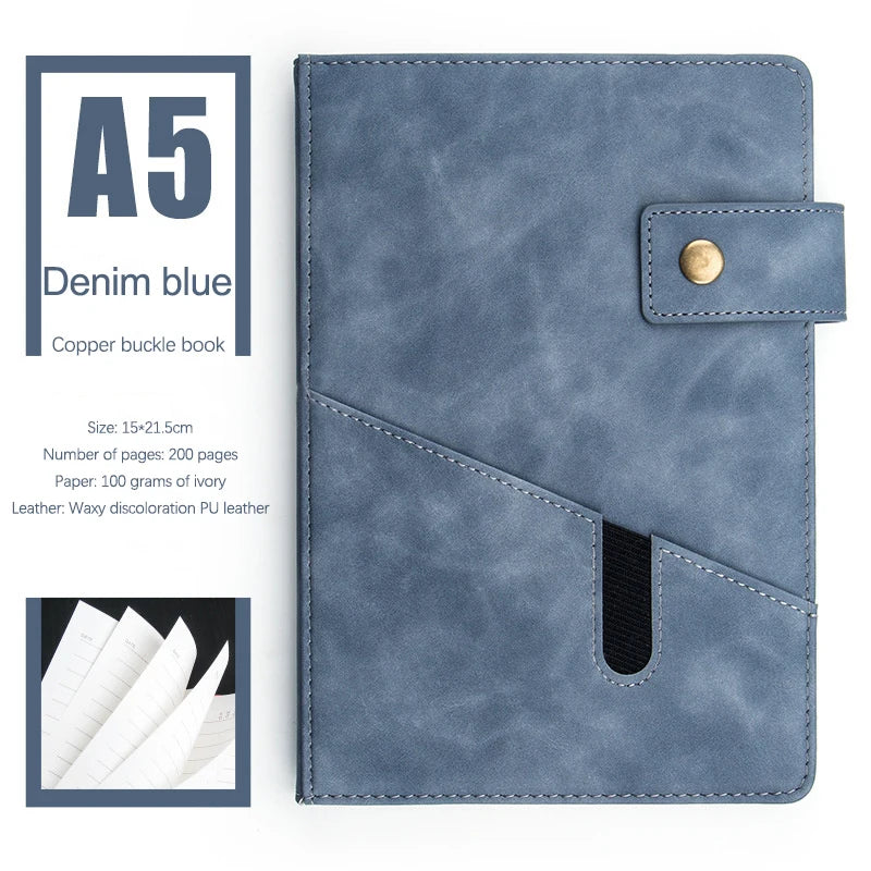 PU Leder A5 Notizbuch 2025 - Business Journal Planner Agenda Organizer Schule Büro