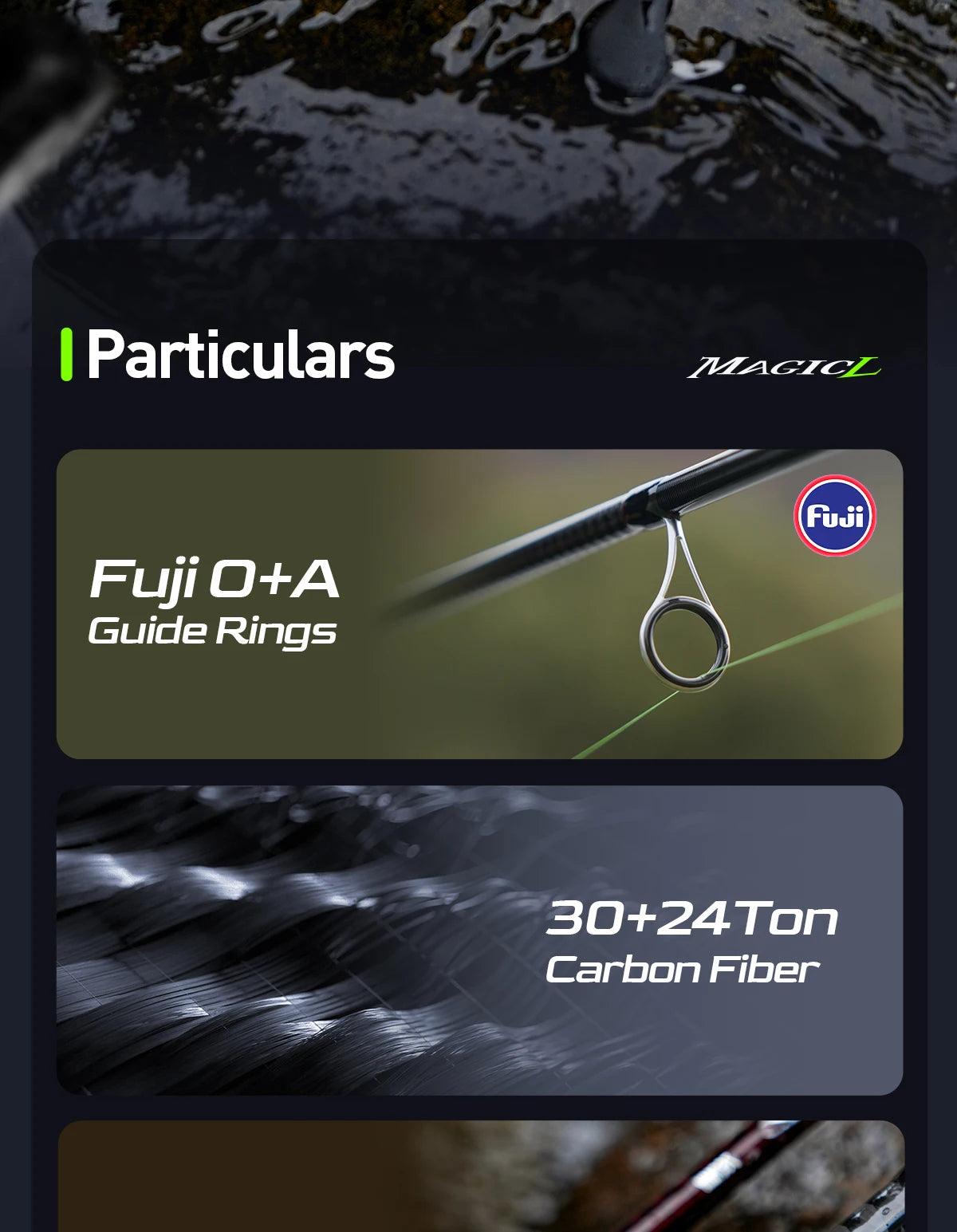 HANDING Magic L Angelrute 1,98-2,44m - Carbon Spinn & Casting Rute für Barsch