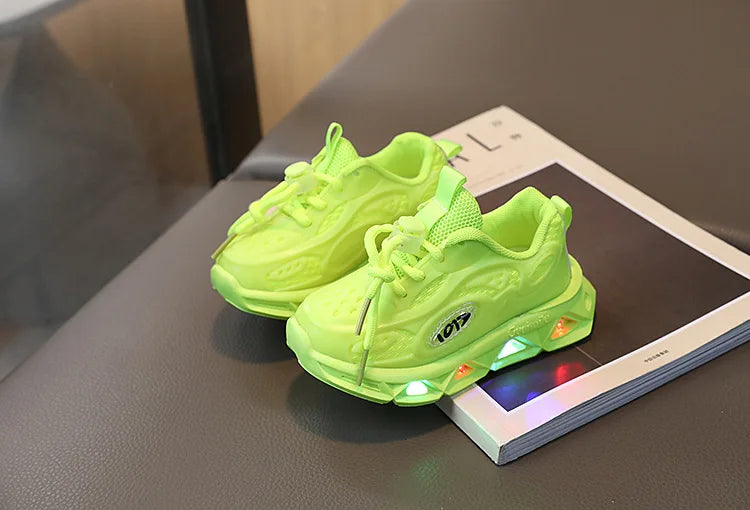 Baby Schuhe 2025 - Frühling Herbst Leuchtende Sneaker - Jungen Mädchen LED Schuhe Weiche Sohle 7-13J