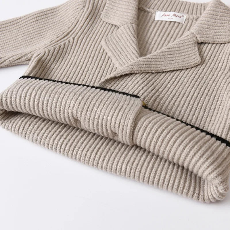 LilBuds B804 Doppelreihige Strickjacke Jungen Winter Cardigan - Größe 3-12 Jahre, Baumwolle, Verschluss Doppelreihig