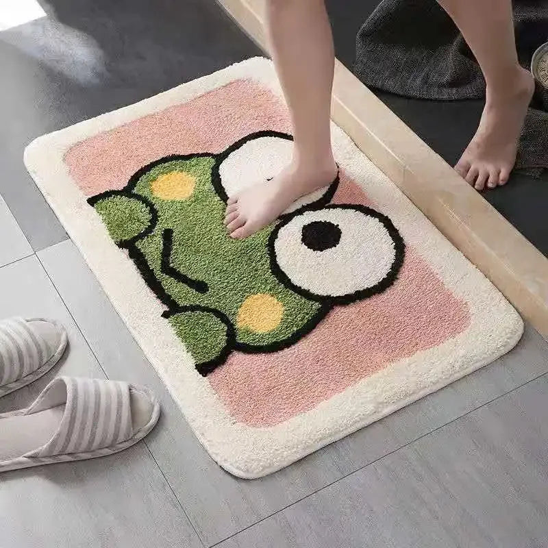 Bath Mats Cartoon Non-slip Absorbent Bathtub Embossed Kawaii Rug Shower Room Chenille Anti-slip Floor Mat Doormat Thickening New