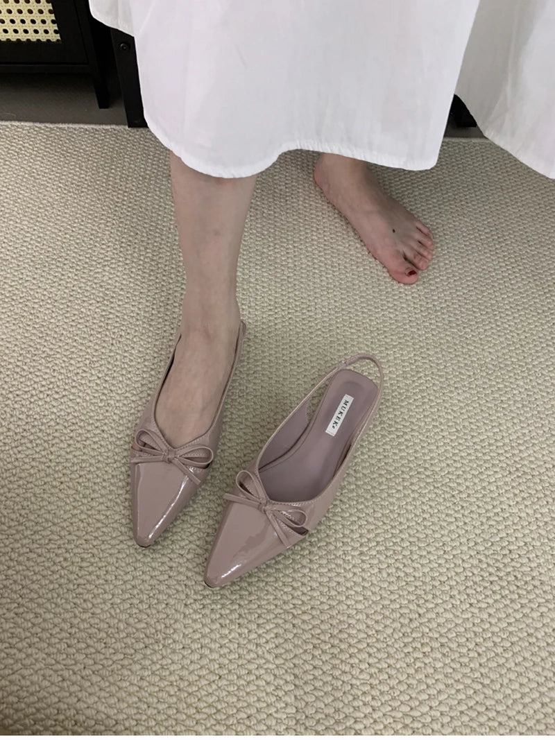 Summer Fashion Butterfly-knot Women Sandals Shallow Slip On Slingbacks Ladies Casual Dress Street Style Flats Shoes